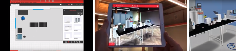 The Lab Design Tool visualizes laboratories in 2D floor plans and 3D augmented reality and virtual reality
